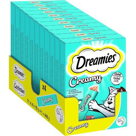 11 x 4er Pack Dreamies Creamy Snacks mit Lachs ab 13,40€ (statt 19€)