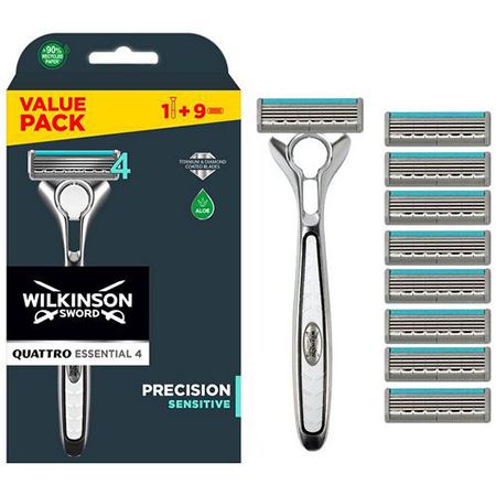 🪒 Wilkinson Sword Quattro Titanium Rasierer + 8 Klingen ab 8,49€ (statt 13€)