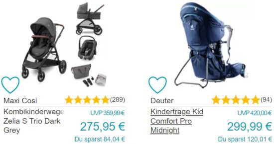 👶 Babymarkt: 10% Extra Rabatt   z.B. Maxi Cosi Kinderwagen für 248€ (statt 276€)