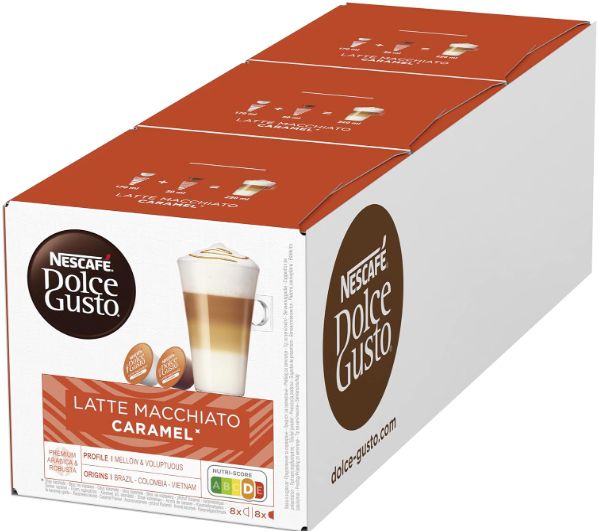 24er Pack Nescafe Dolce Gusto Latte Macchiato Caramel für 10€ (statt 16€)