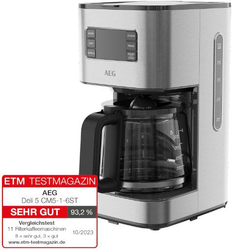 AEG Kaffeemaschine CM5 1 6ST Deli 5 mit 1,5 Liter & Timer für 65,99€ (statt 80€)