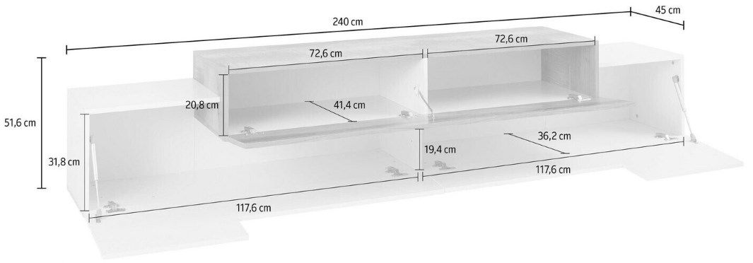 INOSIGN TV Board Coro mit 240cm Breite für 263,94€ (statt 330€)