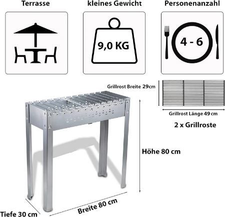 Activa Premium Mangal Grill/ Schaschlikgrill für 69,99€ (statt 100€)