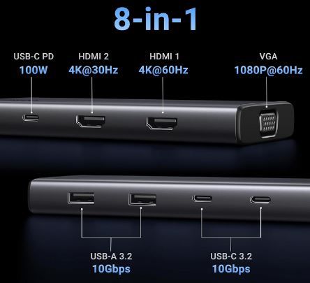 Ugreen Revodok Pro 308 Triple Display Docking Station für 32,49€ (statt 50€)