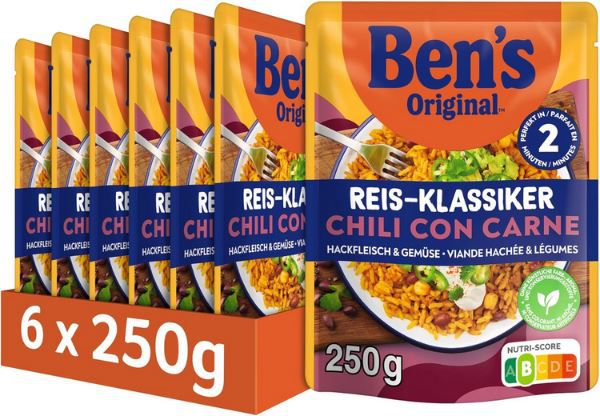 🍛 6er Pack Bens Original Express Chili con Carne, je 250g ab 10,52€ (statt 18€)