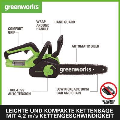 Greenworks G40CS30II Akku Kettensäge, 30cm Blattlänge für 108,99€ (statt 138€)