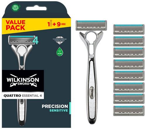 Wilkinson Sword Quattro Titanium Rasierer + 8 Klingen ab 8,49€ (statt 14€)