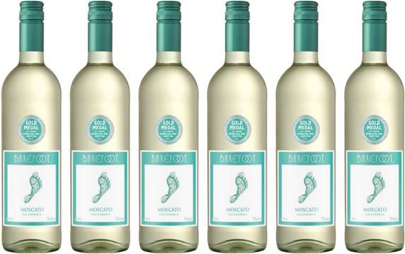 🥂 6er Pack Barefoot Moscato Wein, Süß, 0,75L für 28,74€ (statt 36€)