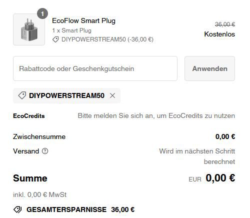 😱 Preis fehler? 50€ Rabatt auf ALLES bei Ecoflow   z.B. SmartPlug für 0€ (statt 36€)