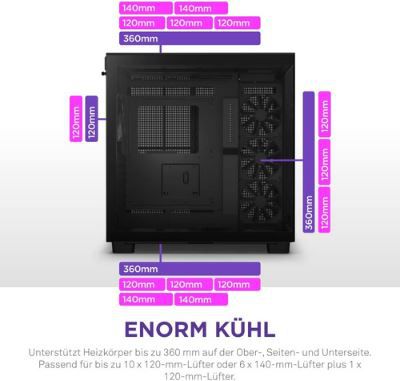 NZXT H9 Flow Dual Chamber ATX Mid Tower für 139€ (statt 162€)