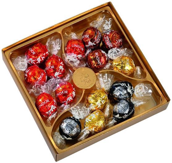 Lindt Lindor Präsent Box Mischung, ca. 15 Kugeln für 4,89€ (statt 7€)