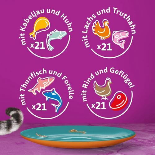 84er Pack Whiskas Adult 1+ Katzennassfutter Tasty Duo ab 23,84€ (statt 35€)