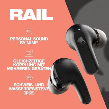 Skullcandy Rail In Ear Wireless Kopfhörer für 59,99€ (statt 69€)