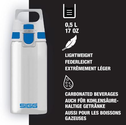 SIGG Total Clear ONE Tritan Trinkflasche, 0,5L für 11,96€ (statt 22€)