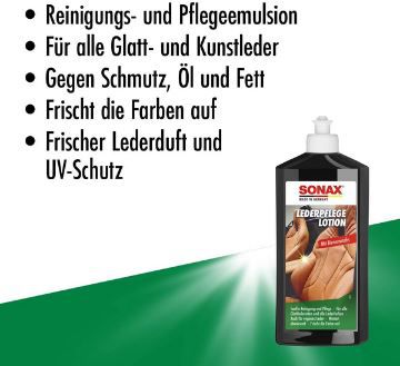 Sonax LederPflegeLotion, 500ml für 12,07€ (statt 15€)