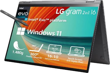 LG Gram 16 Zoll Ultralight 2 in 1 Convertible Notebook für 1.060,90€ (statt 1.249€)