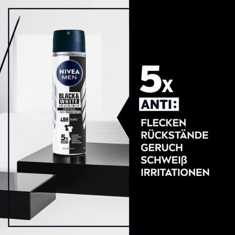 Nivea Men Black & White Invisible Deo Spray, 150ml ab 1,55€ (statt 2€)