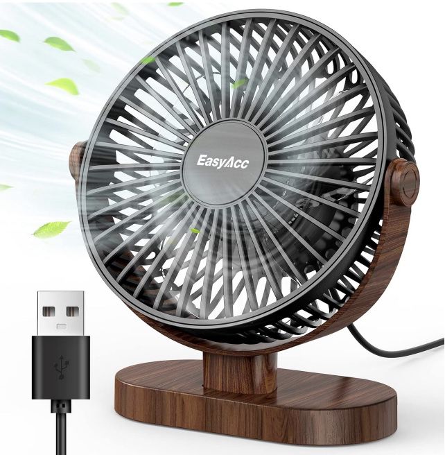 EasyAcc USB Mini Tischventilator mit 3 Stufen für 10,79€ (statt 15€)