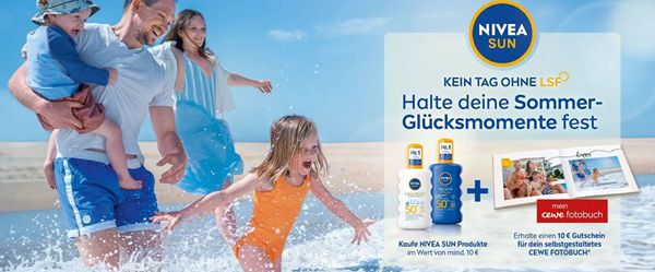 NIVEA SUN Produkte kaufen & 10€ Cewe Gutschein erhalten