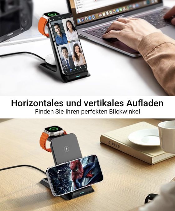 Eazpower 18W Ladestation für Handy, Kopfhörer & Apple Watch + Adapter für 10,19€ (statt 20€)