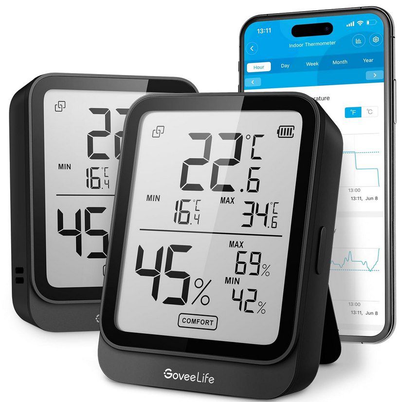 2x GoveeLife Digitales Thermometer Hygrometer mit App Anbindung für 22,99€ (statt 33€)