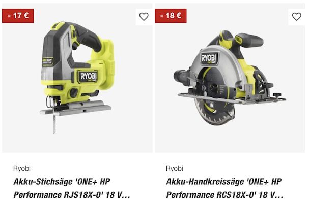 🛠️ toom: RYOBI Werkzeuge reduziert z.B. Akku Tauchsäge für 95,94€ (statt 106€)