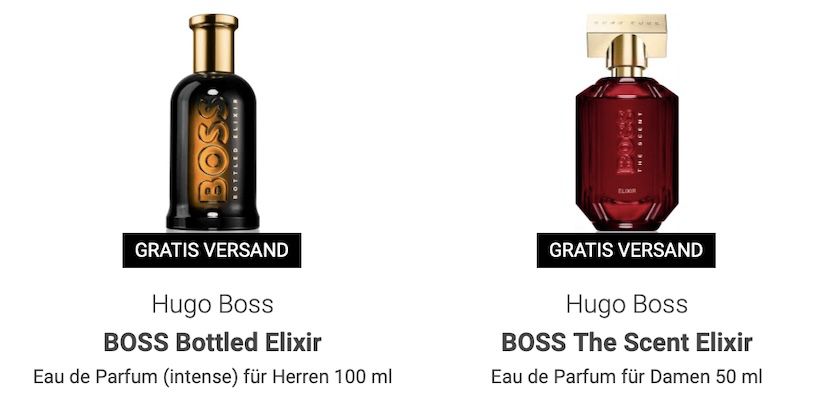 Notino: 20% Rabatt auf Parfum z.B. BOSS Triumph Elixir für 49,60€ (statt 59€)