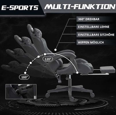 MUWO FusionX E Sports Gamingstuhl mit Fußstütze ab 64,99€ (statt 114€)