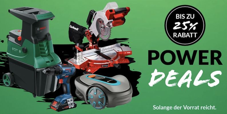 Alternate Power Deals: Bis 25% Rabatt auf Werkzeuge z.B. Bosch Bohrschrauber für 219,90€ (statt 267€)