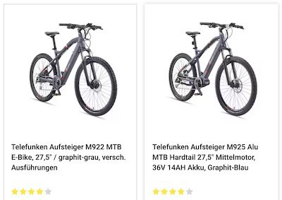 🚲 Netto: 10% extra auf E Bikes von Telefunken z.B. M922 MTB E Bike für 999€ (statt 1.100€)