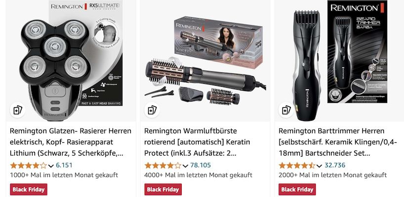 💇💇‍♀️Amazon: Remington Produkte stark reduziert z.B. Kopfrasierer für 39,99€ (statt 61€)