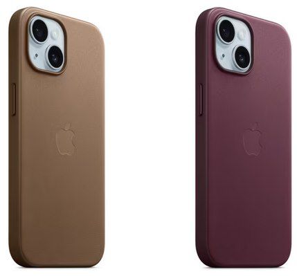 Apple Feingewebe MagSafe Case für iPhone 15 in Taupe / Mulberry für je 34,99€ (statt 47€)