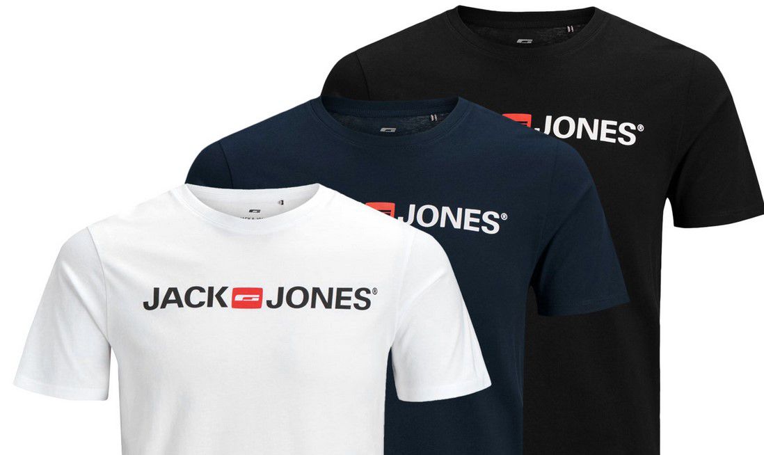 3x JACK & JONES Herren Logo T Shirts für 27,99€ (statt 36€)