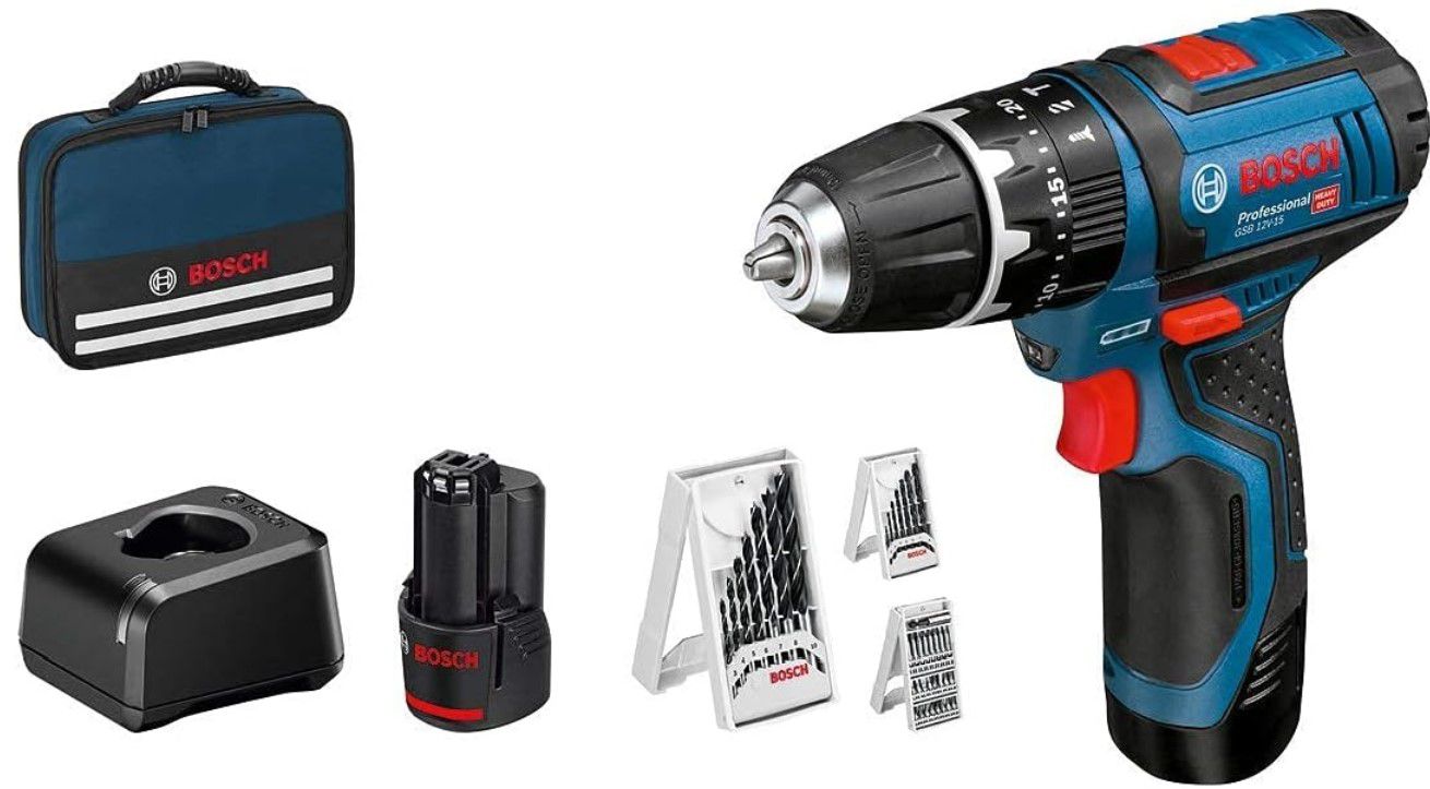 Bosch GSB 12V 15 Pro Akkuschlagschrauber Set für 109,99€ (statt 141€)