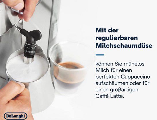 ☕ Delongi EC 685.M Dedica Style Siebträger Espresso Maschine in Weiß & Silber für 119,99€ (statt 148€)