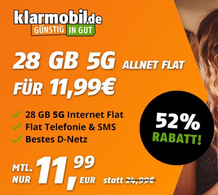 💥 Telekom Allnet & SMS Flat mit 28GB 5G für 11,99€ mtl.