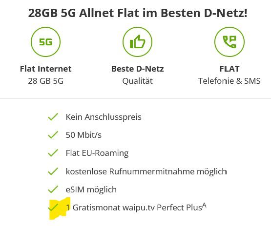 💥 Telekom Allnet Flat mit 28GB 5G für 11,99€ mtl.