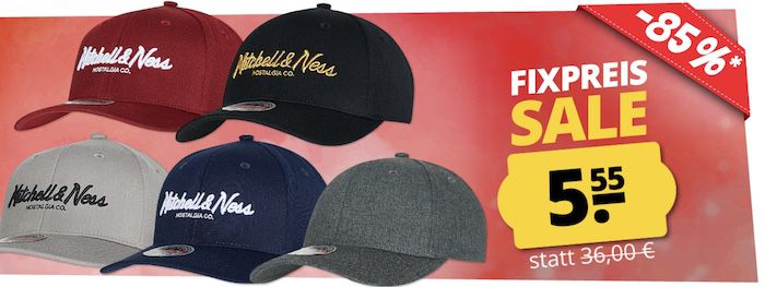 Mitchell & Ness Caps für je nur 5,55€ + VSK (statt 19€)