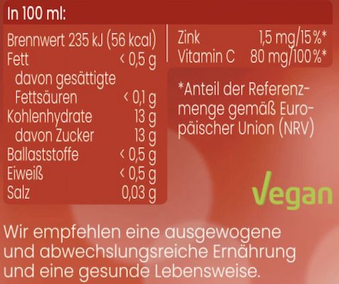 24x Rot­bäck­chen Immunstark Saft mit Zink und Vitamin C für 17€ (statt 24€)