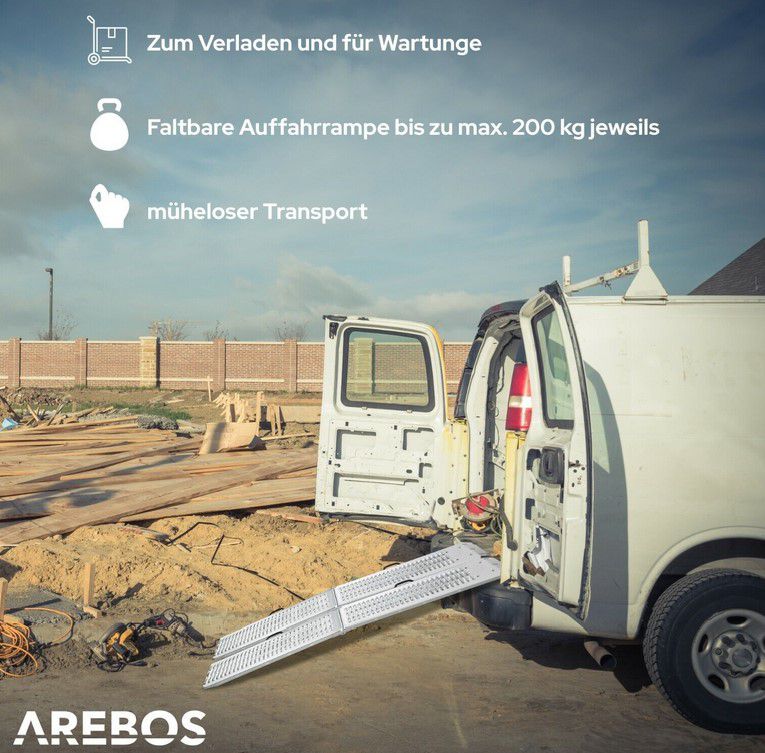 AREBOS 2x Faltbare Auffahrrampen max. 400 kg für 44,90€ (statt 55€)