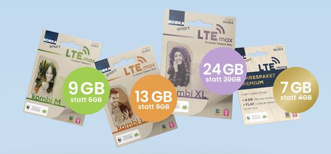 Telekom Netz: edeka Smart Tarife   z.B. 24GB für 24,95€