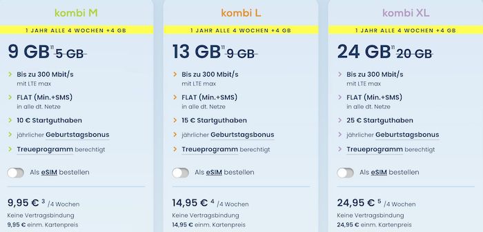 Telekom Netz: edeka Smart Tarife   z.B. 24GB für 24,95€