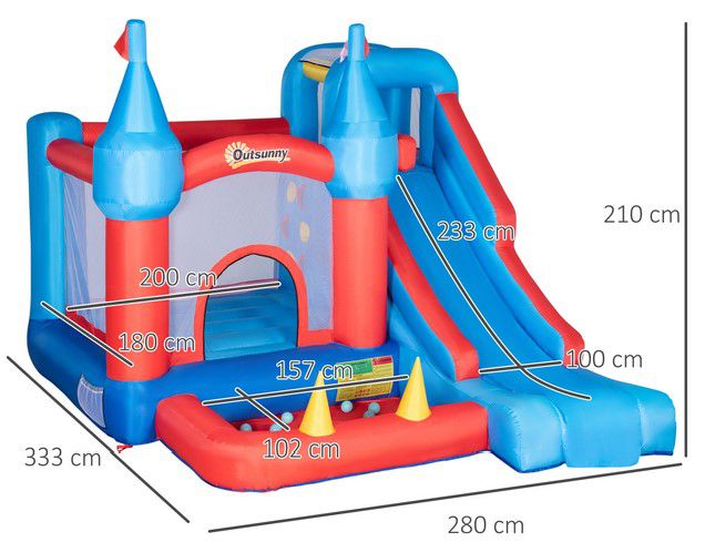 Outsunny Aufblasbare Hüpfburg für 278,91€ (statt 345€)