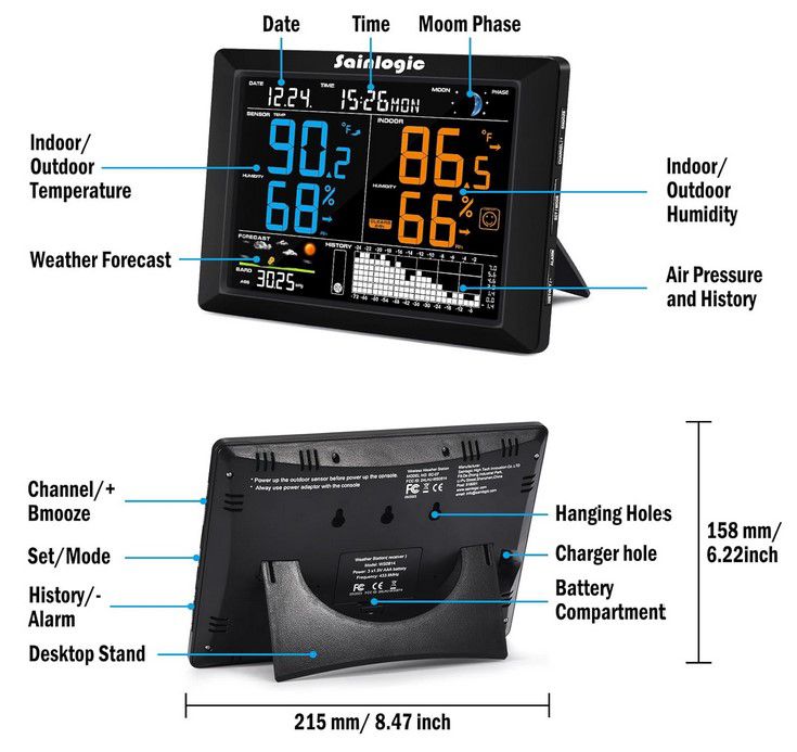 Sainlogic SC 07 Color Funkwetterstation DCF für 29,99€ (statt 60€)