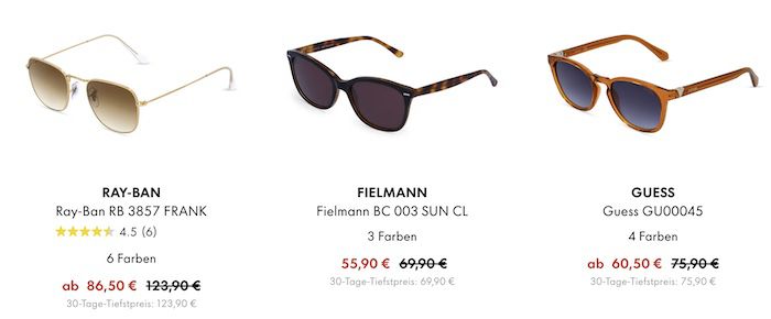 ☀️ fielmann: Bis 40% Rabatt auf Sonnenbrillen   z.B. Ray Ban Orion 77,90€ (statt 109€)