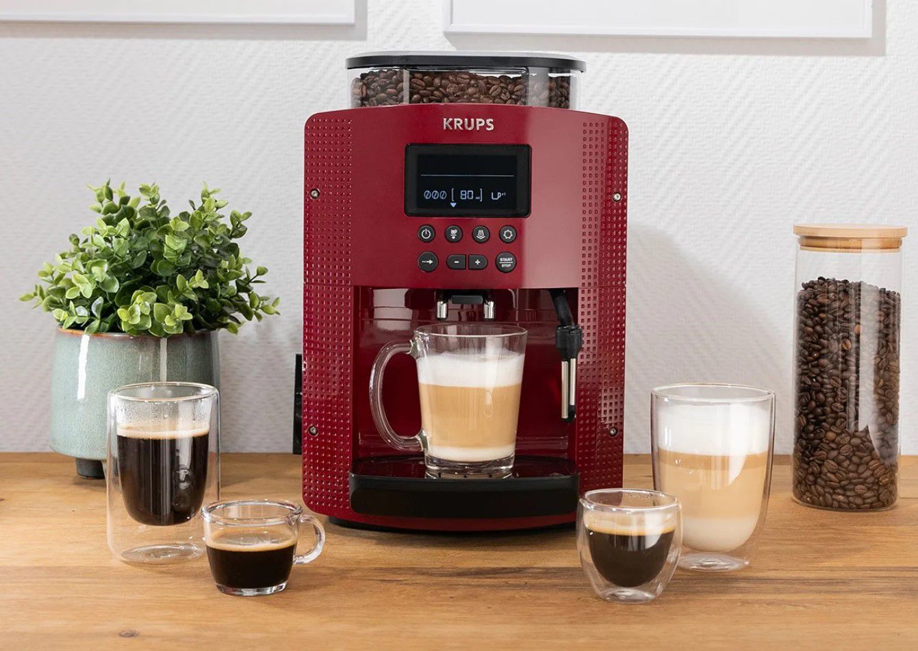 Krups EA8155 roter Kaffeevollautomat ab 249€ (statt 370€)