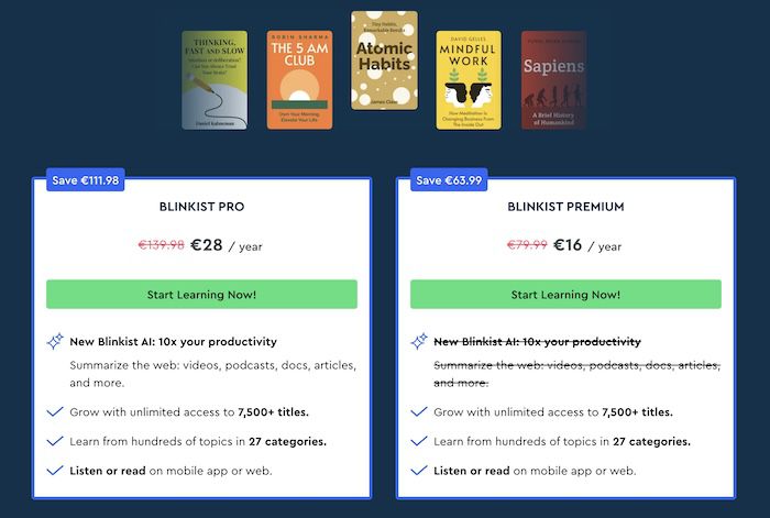 1 Jahr Blinkist Premium Sachbuch Zusammenfassungen für 16€ (statt 80€)