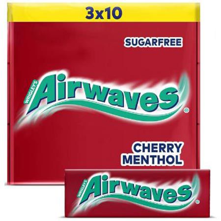 20 x 3 x 10er Pack Airwaves Cherry Menthol Kaugummi ab 28,86€ (statt 38€)