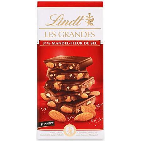 Lindt Les Grandes Salz Mandel Schokolade, 150g für 3,29€ (statt 4€)