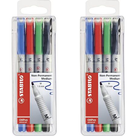 2 x 4er Pack Stabilo OHPen Folienstift mit je 4 Farben für 5,94€ (statt 9€)